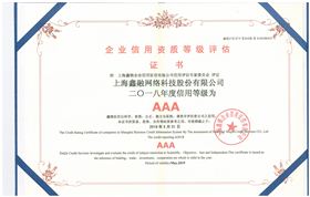 鑫融网络2018年度AAA级证书