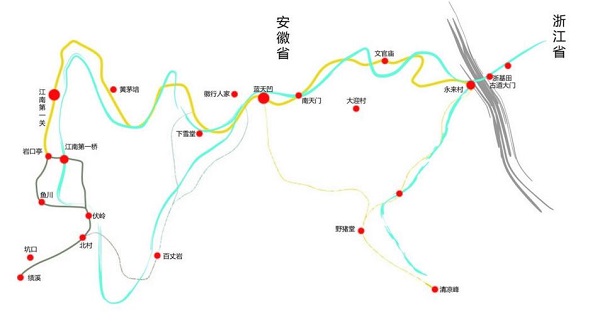 徽杭古道穿越路线图